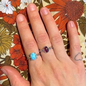 LARIMAR & GARNET RINGS